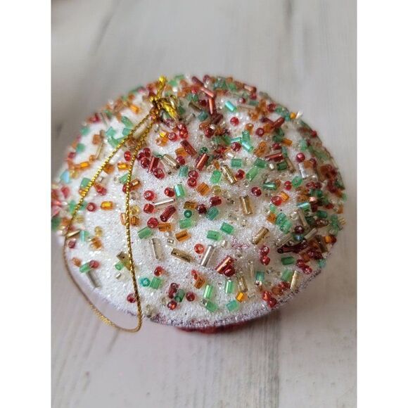 Glitter sprinkle cupcake Styrofoam ornament Xmas decor - Picture 1 of 7